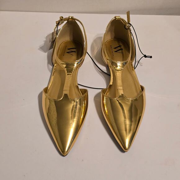 Worthington Kendie Gold Pointed Toe Flat Size8.5 - Picture 2 of 6